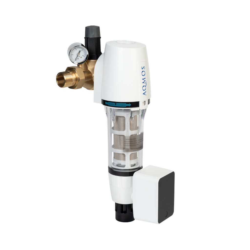 AQMOS Terugspoelfilter 1" automatisch met terugspoelfiltermeter, drukregelaar en manometer
